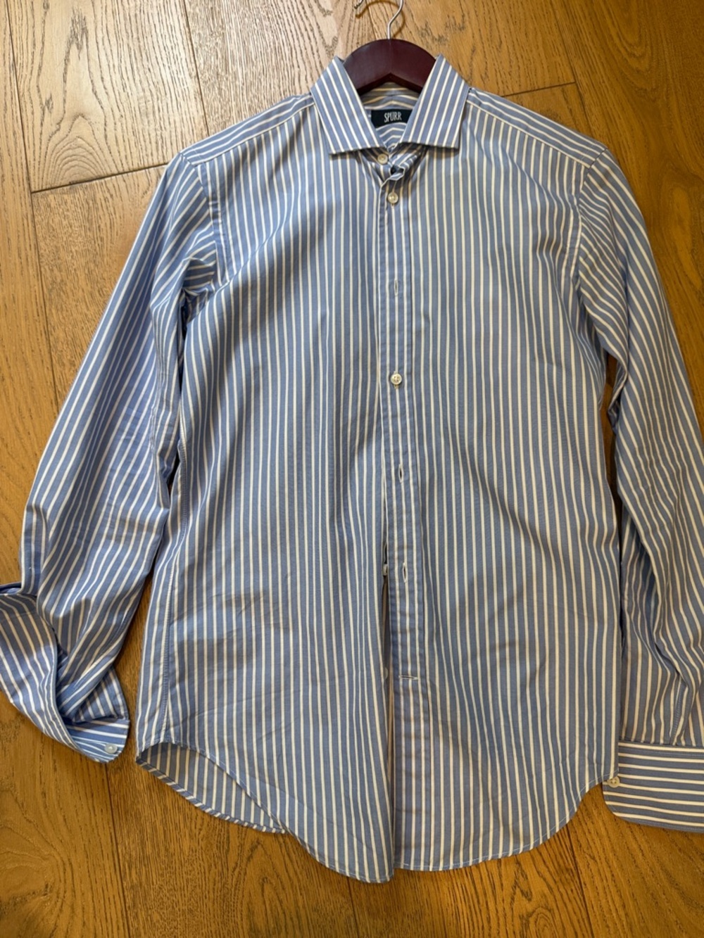 Blue & White Vertical Stripe Dress Shirt